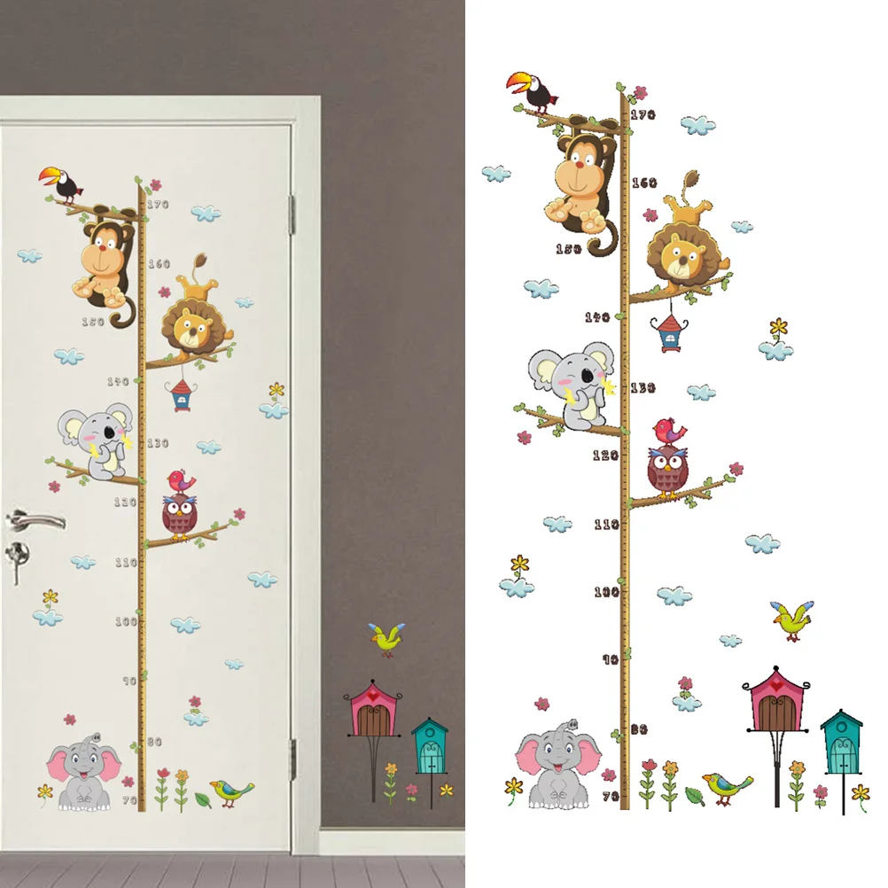 Купи Wall Height Sticker Chart Cartoondecals Growth Kids Nursery Decal Stickers Removable Door Room Children Vinly Peel Stick Measure за 202 рублей в магазине AliExpress