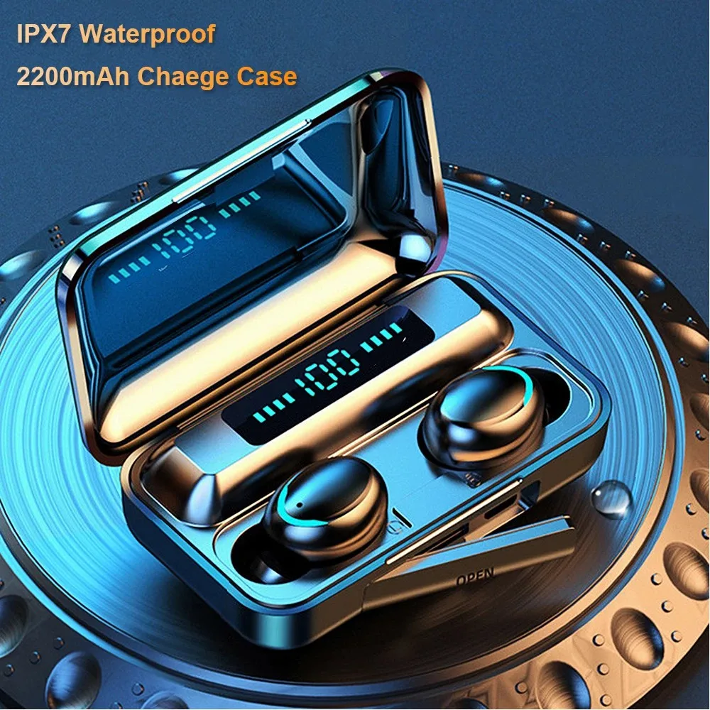 

2022 Newest TWS Bluetooth Earphones 2200mAh Charging Box Wireless Headphone 9D Stereo Sports Waterproof Earbuds Headsets