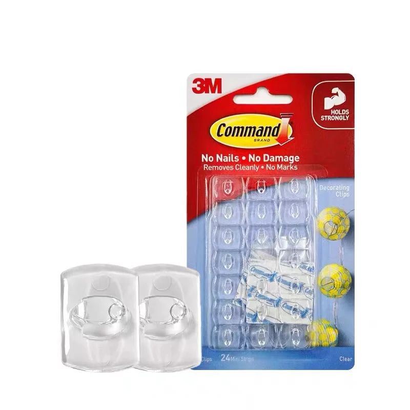 

20-Clips 3M Command Decorating Clips Damage-Free Hanging Clear Plastic Hooks Command 17026CLR Decorating Clips, Clear