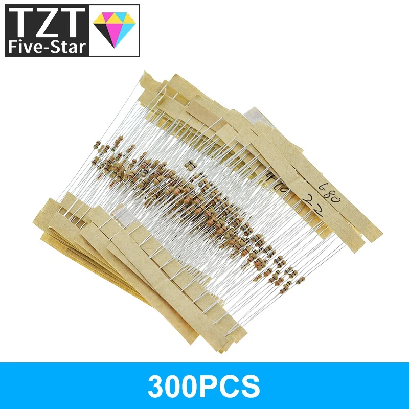 600 шт./компл. 30 видов сопротивление 1/6 Вт 5% упаковка резисторов из углеродной