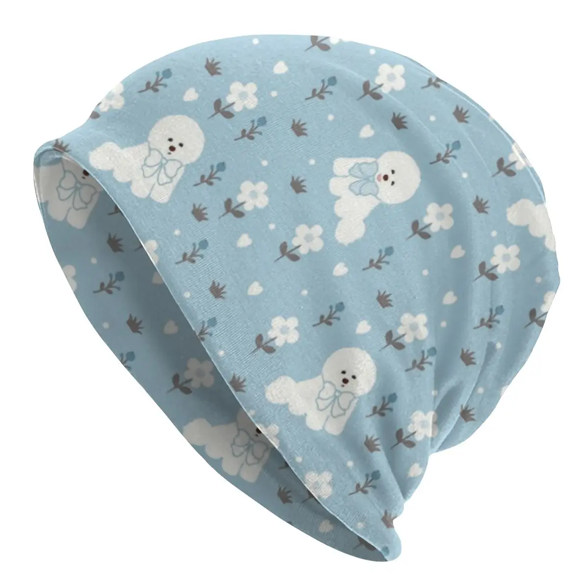 

Unisex Cute Bichon Frise In Winter Snowy Garden Slouchy Beanie Hats Men Women Dog Hip Hop Knit Skullies Beanies Caps Winter Ski