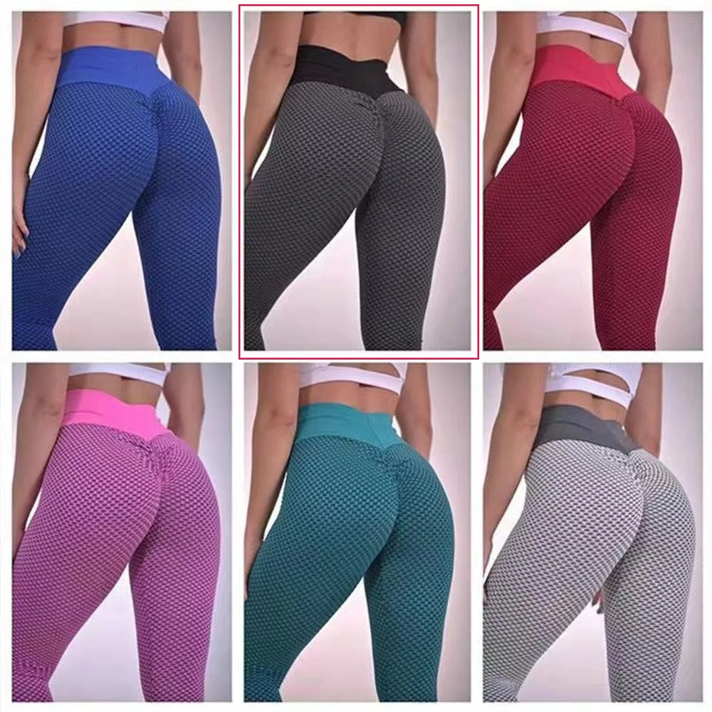 

Леггинсы для тренажерного зала, штаны для йоги, женские леггинсы с высокой талией, подтягивающие бедра штаны из пузырьков для фитнеса, женск...