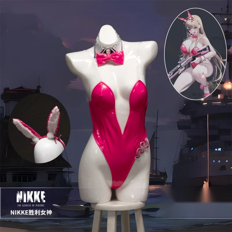 

Костюм для косплея Viper из игры NIKKE: богиня победы, токсичный кролик, сексуальный пин, Doujin, кожаный Банни, стрейчевый комбинезон, воротник, головной убор