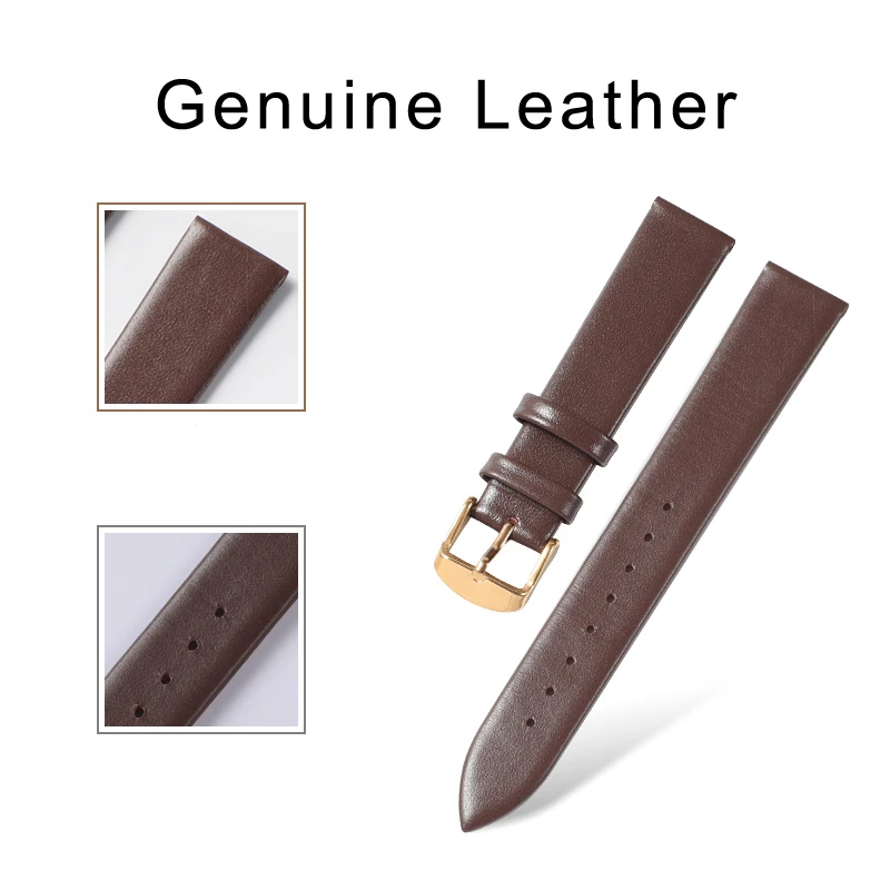 

Watch Accessories Genuine Leather Watch band For DW Daniel Wellington Watch Strap Fashion red Pink Watchbands 14/16/18/20/22mm