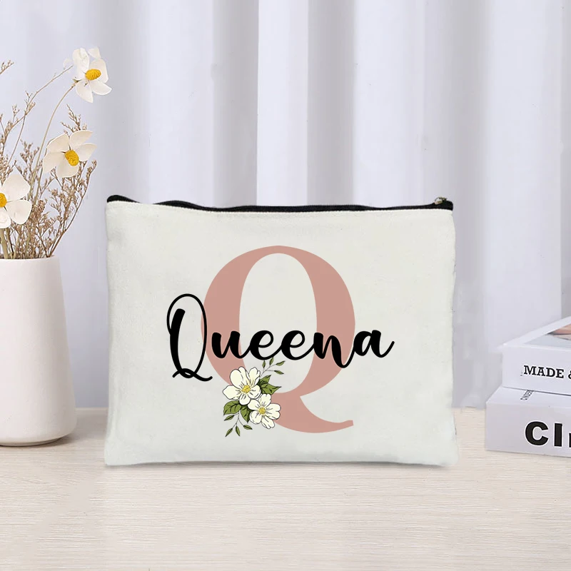 

Канвасная сумка для макияжа с именем