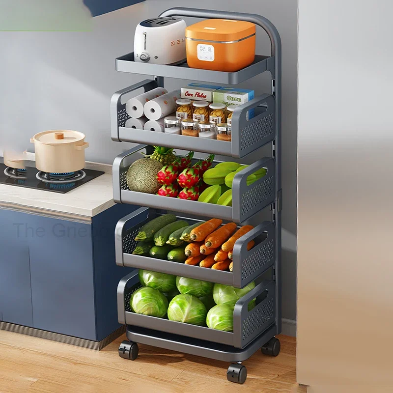 Шкафы 3-уровневая вращающаяся хозяйственная тележка для еды Мобильная поднос