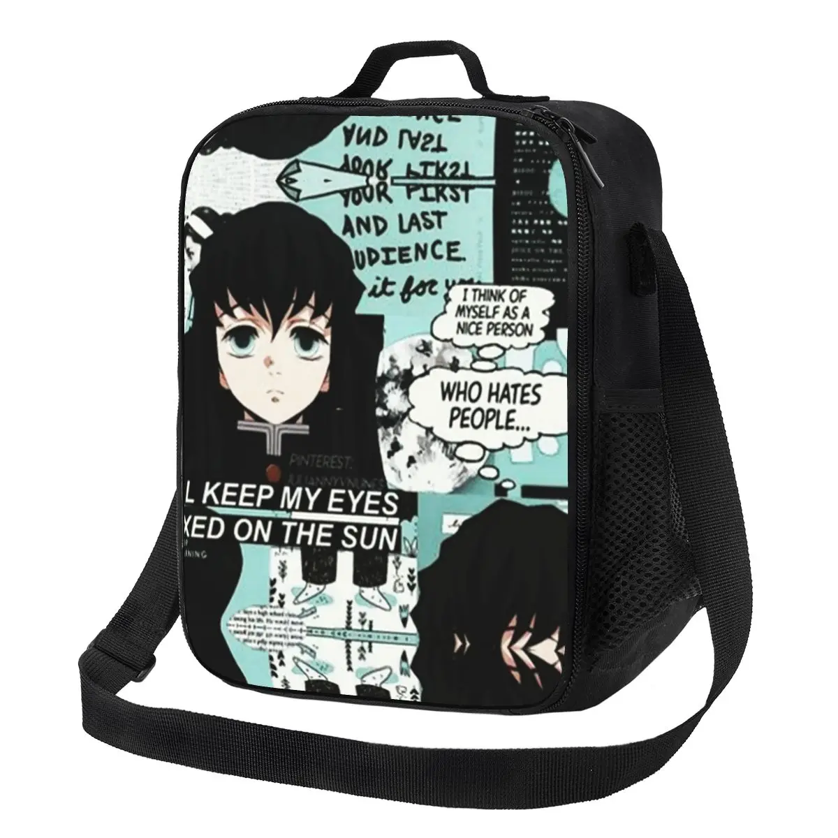 

Custom Muichiro Tokito Demon Slayer Lunch Bag Men Women Cooler Warm Insulated Lunch Box for Student School
