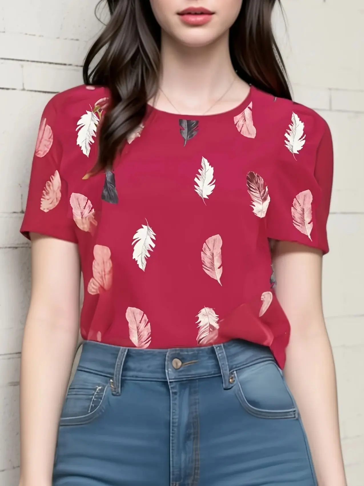 Элегантная неэластичная повседневная блузка в звездном стиле для женщин