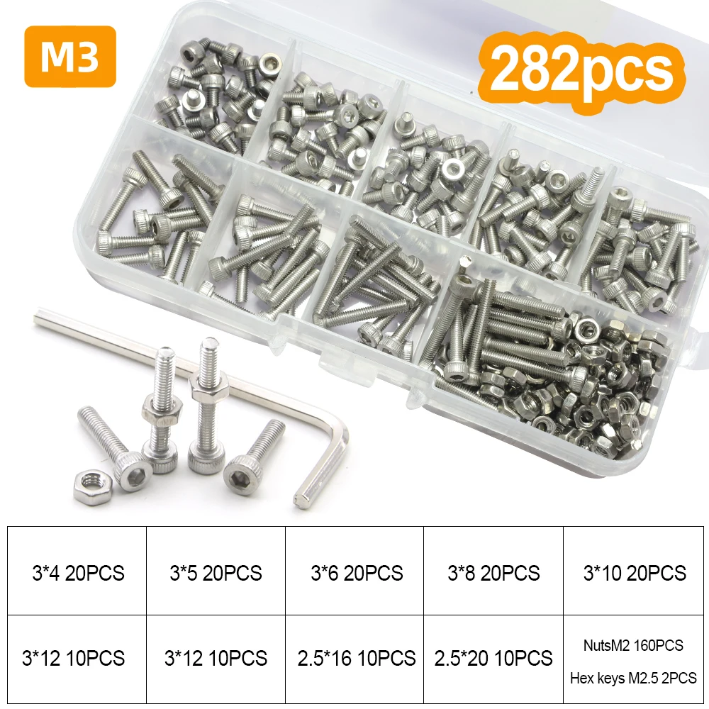 

Болты и гайки JUIDINTO M2-M6 из нержавеющей стали