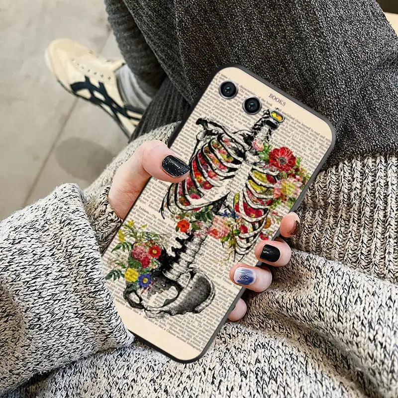 

Flowers And Skulls Phone Case For Honor 9A 9X Lite 7X V9 8S 9 9S 8A 8Pro Pro 8C 8 7A 9Lite 8X 9A L7p5 Selena Fundas Protective