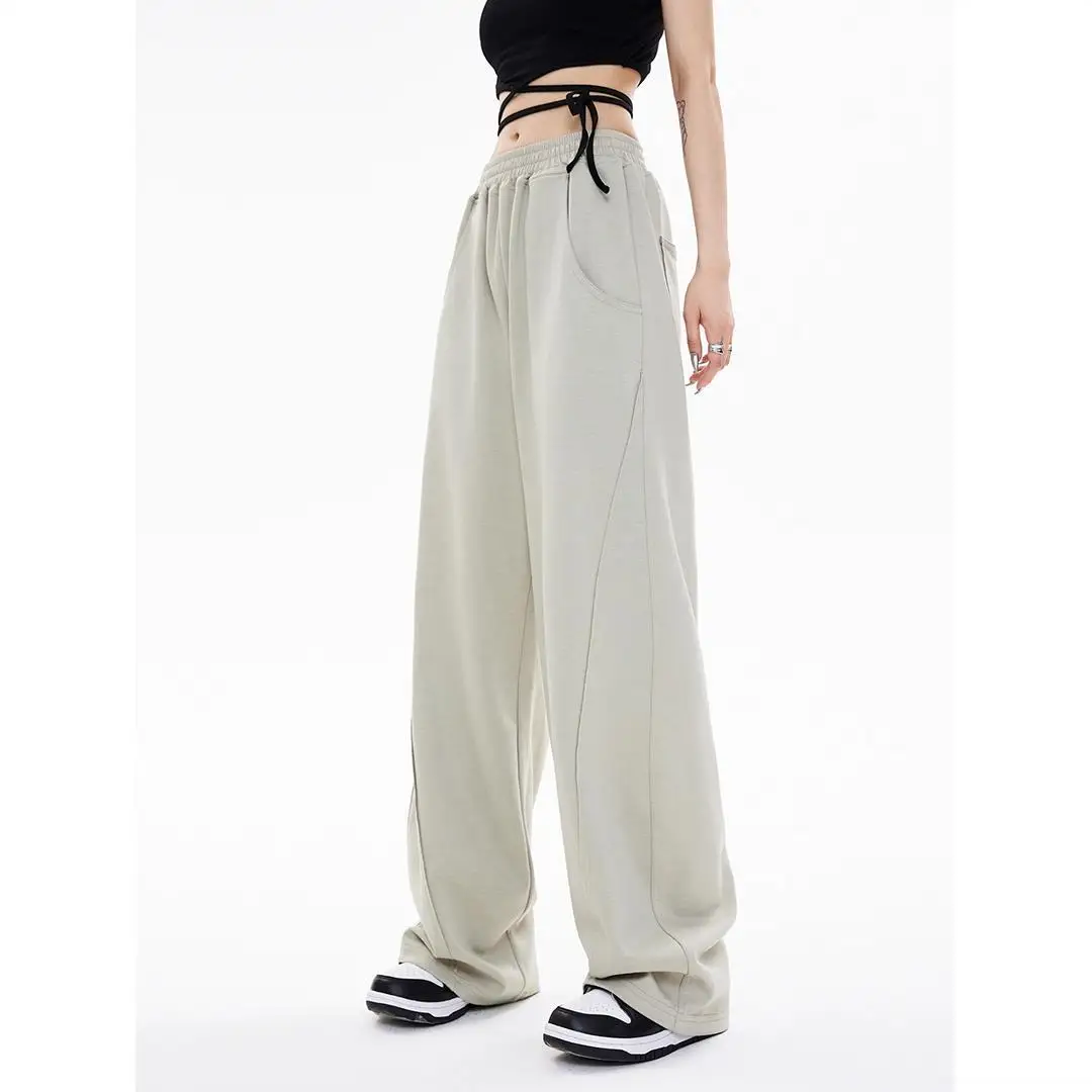 

American High Street Ins Tide Casual Sports Pants Female Summer Pants Loose Straight Wide Leg Banana Pants Jazz Dance Pants