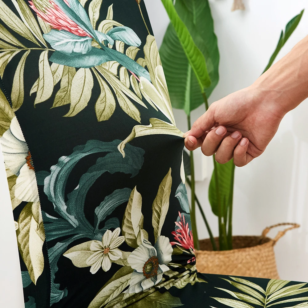 Стул с цветами обложка для столовой эластичные чехлы на кресла спандекс