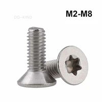 stainless steel screw with six lobes m2 m3 m4 m5 m6 m8 304 countersunk flat head screw l4 60mm