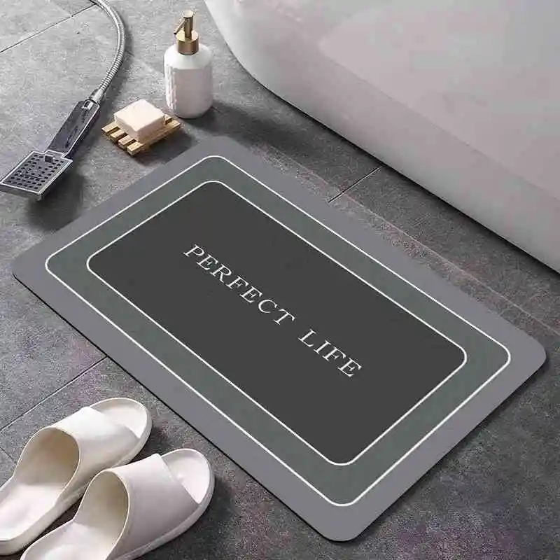 

2023 bathroom anti-skid foot mat, bedroom doorway floor mat grey