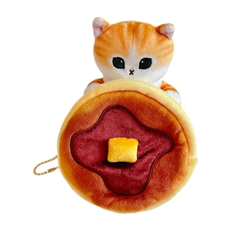 

Coin Purse Plush Cat Plush Cat Hug Toast Coin Pouch Coin Pouch Cute Money Pouch Zipper Coin Wallets Plush Cartoon Mini Animal