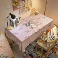 cartoon cute kulomi waterproof and oil free washable pu leather tablecloth can be wiped dining table dormitory table mat