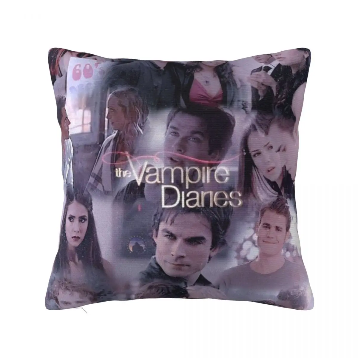 

The Vampire Diaries Plaid Pillowcase Soft Fabric Cushion Cover Decorative Damon Salvatore Pillow Case Cover Home Square 40*40cm