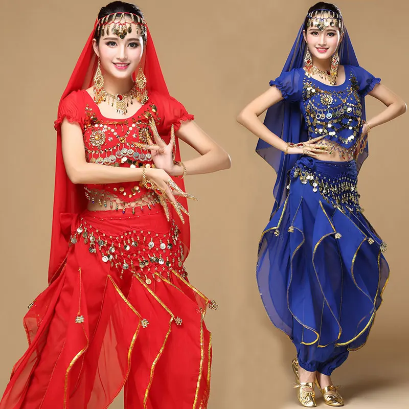 

Oriental Belly Dance Costume 4pcs Sexy Tribal Dancing Costumes Women Indian Dance Suit Performance Stage Wear