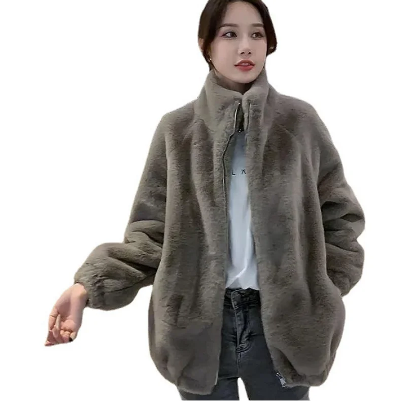 

Imitation mink fur coat female autumn thick warm lamb plush coat