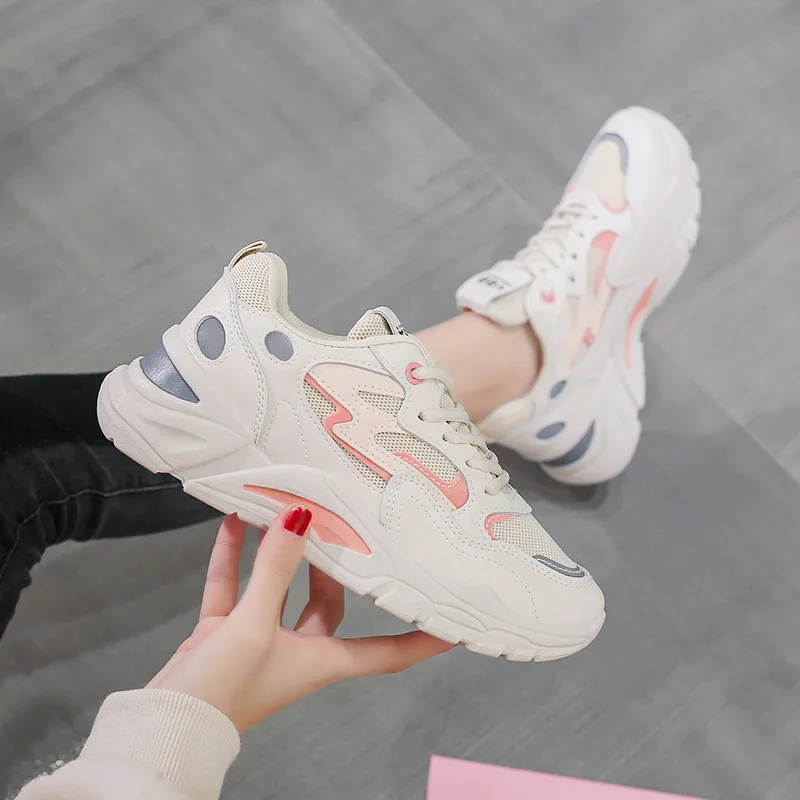 2023 New Sneakers Women Platform Flat Shoes Woman Shoes Green Casual Trainers Ladies Chunky Sneakers Women Vulcanize Shoes