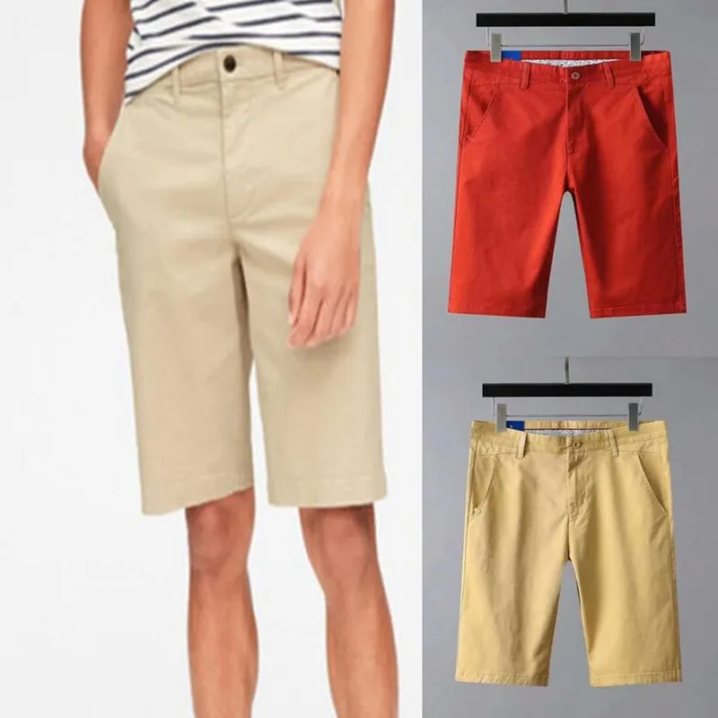 

Men's 100% Cotton Fashion Solid Casual Shorts, Streetwear, Plus Size, Summer