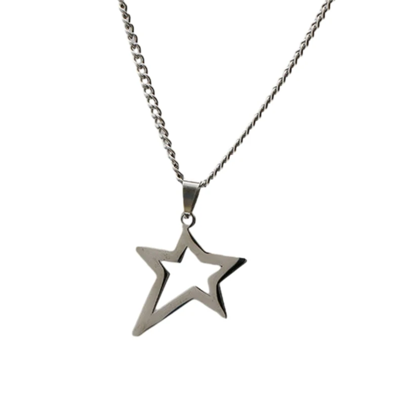 

Fashion Trend Light Luxury Niche Collarbone Chain Temperament Simple Cold Wind Five-pointed Star Hollow Necklace