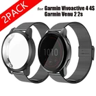 Металлический браслет и защитный чехол для смарт-часов Garmin Vivoactive 4 4S  Garmin CAME 2 2s, аксессуары для смарт-часов, ремешок из нержавеющей стали, 2 шт.