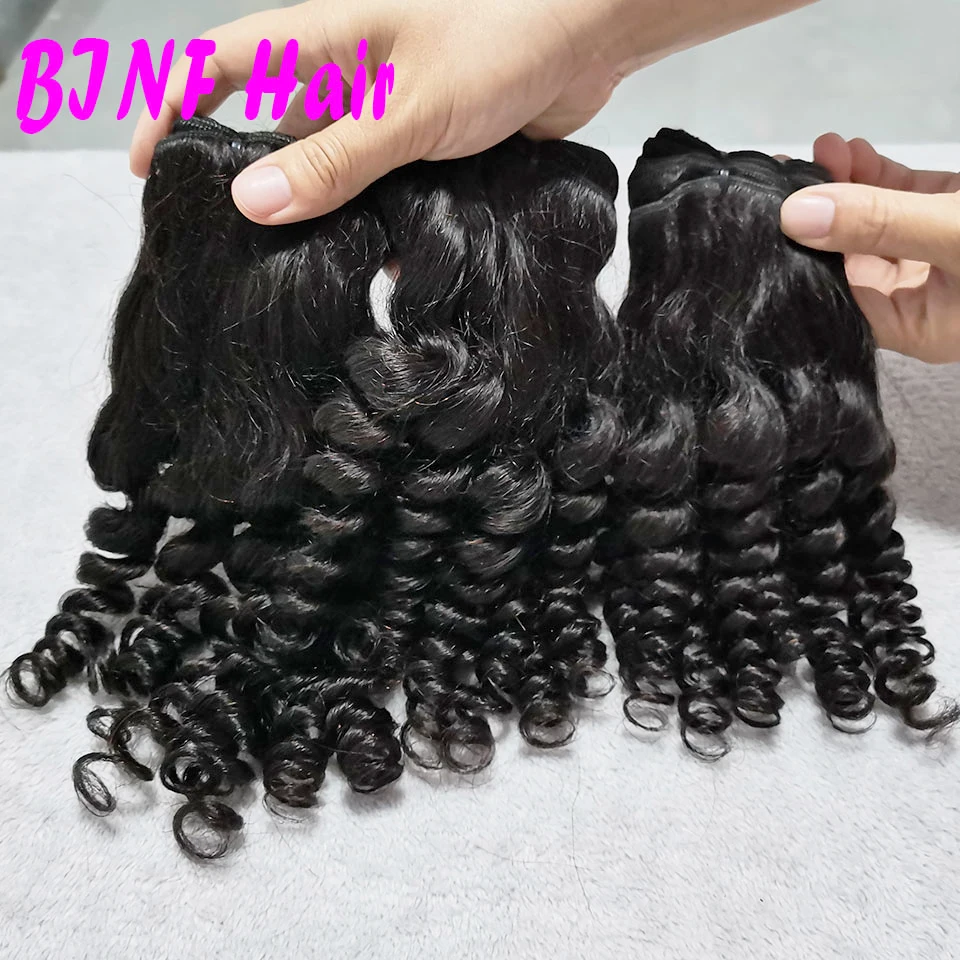 

Funmi, свободные волнистые Надувные вьющиеся человеческие волосы, 100% Реми, стандартные пучки, натуральные черные свободные пучки глубоких вол...