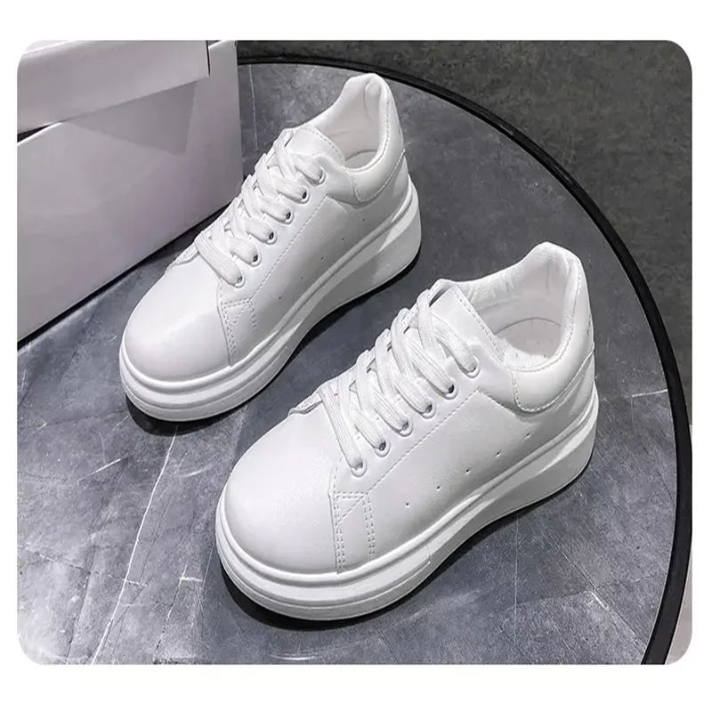 

Кроссовки женские на платформе, Вулканизированная подошва, скейт, папин Ститч, кристаллы, белые, зимние, летний сезон