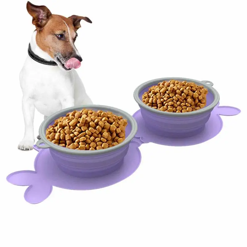 

Двойная безопасная силиконовая миска для собак, миски для медленного кормления собак и кошек, чашки для кормления домашних животных, товары для домашних животных