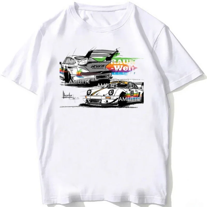 Футболка RWB в стиле ретро для мужчин свободная рубашка с короткими рукавами