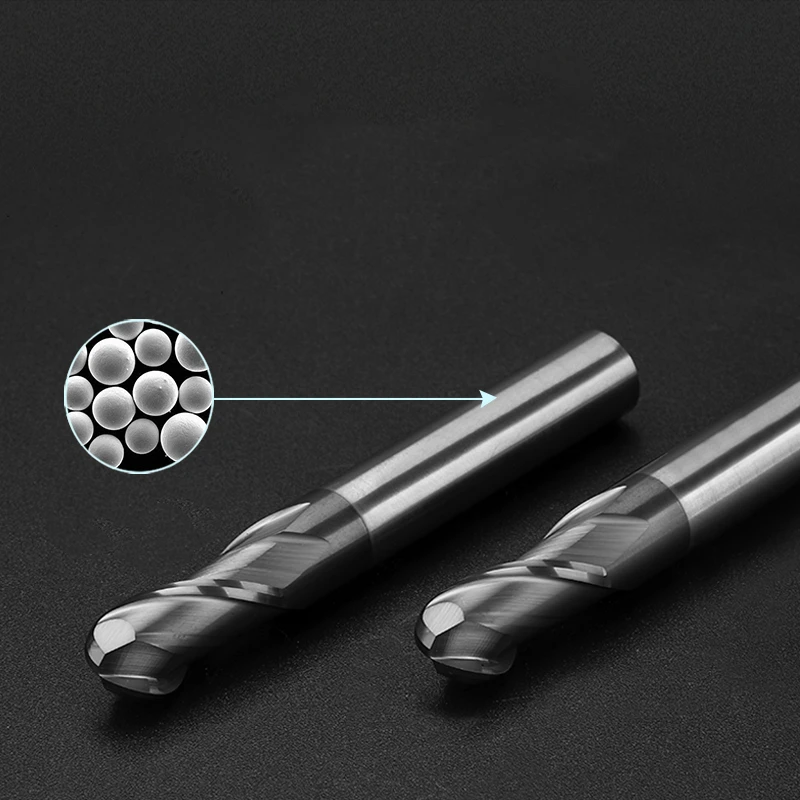 Черное покрытие сферические круглые концевые фрезы HRC55 HRC45 карбидные с 2