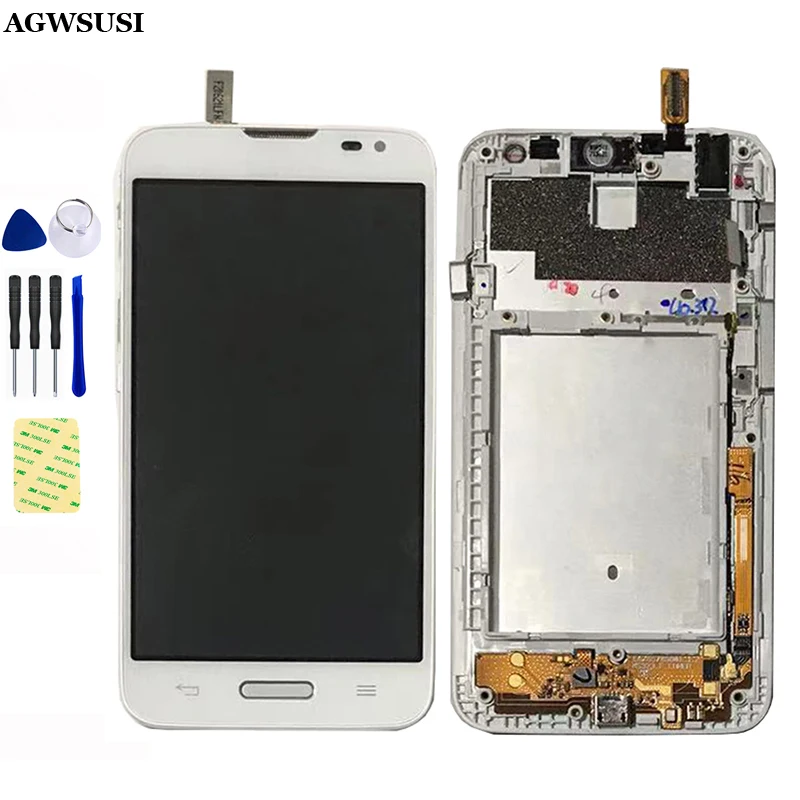 LCD for LG L70 D320 D320N LCD Display Matrix Panel Module + Touch Screen Digitizer Sensor Assembly with Frame Housing Bezel