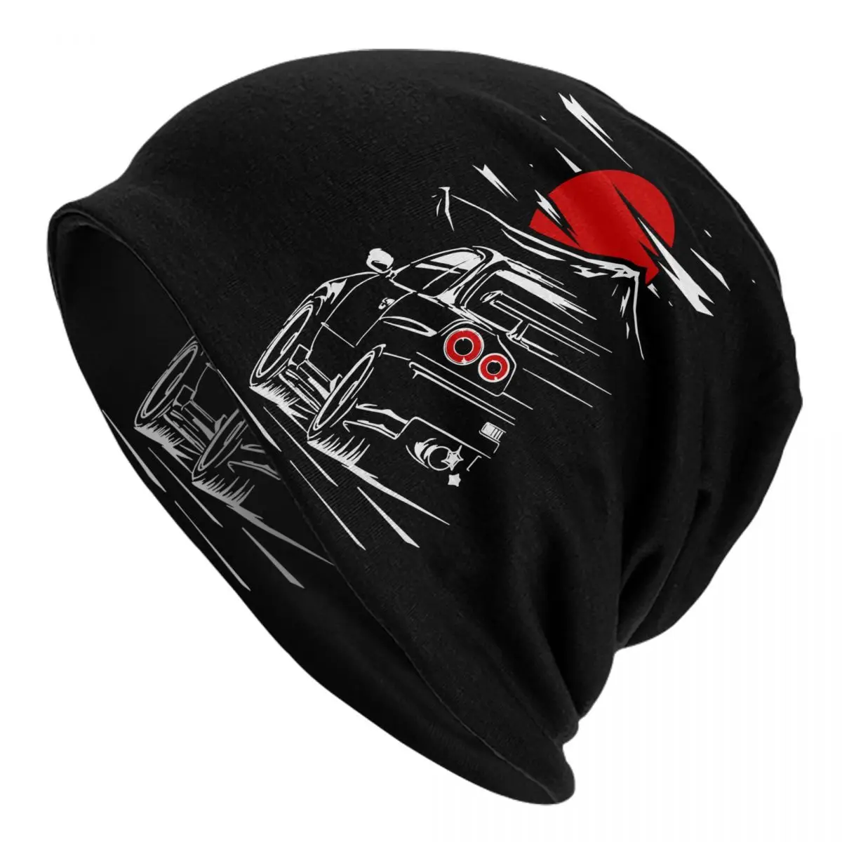 

JDM Drift GTR 34 Sundown Skullies Beanies Hat Japanese Cars Fashion Unisex Outdoor Caps Warm Dual-use Bonnet Hats