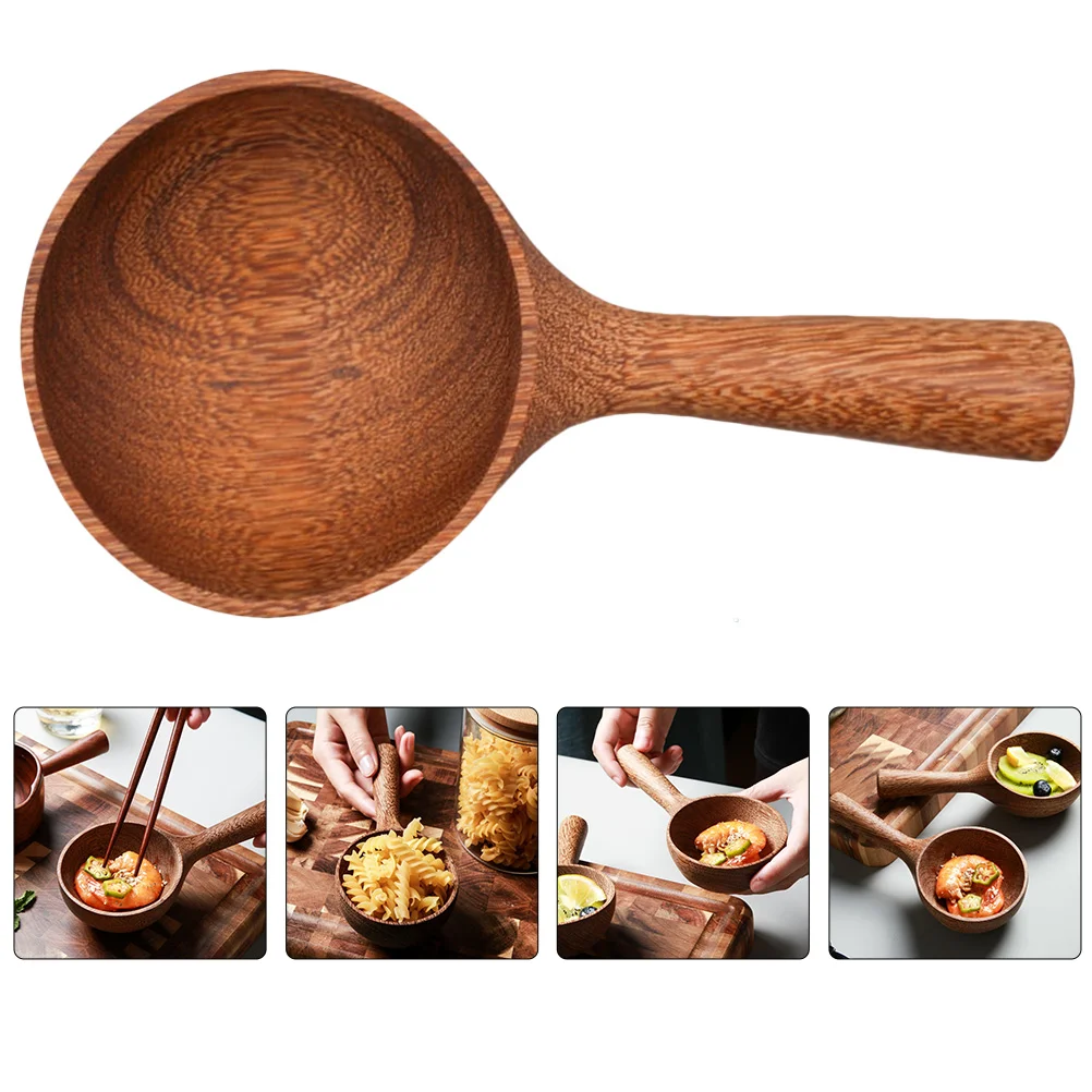 

Ladle Spoon Scoop Spoons Wooden Water Soup Wood Kitchen Dipper Cooking Rice Serving Scoops Handlebath Canisters Retro Korean