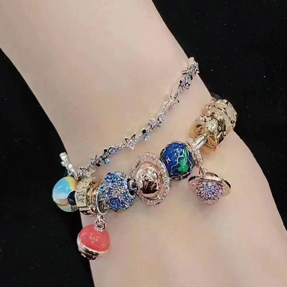 Стерлингового Серебра 925 розовое золото полноцветный кулон с животными морской