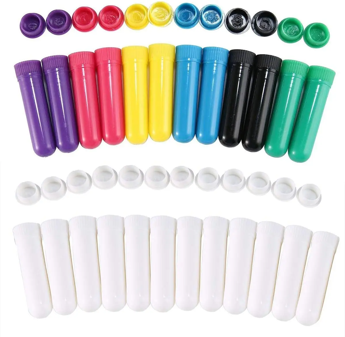 Aromatherapy Blank Nasal Inhaler Tubes Empty Sticks With Cotton Wicks