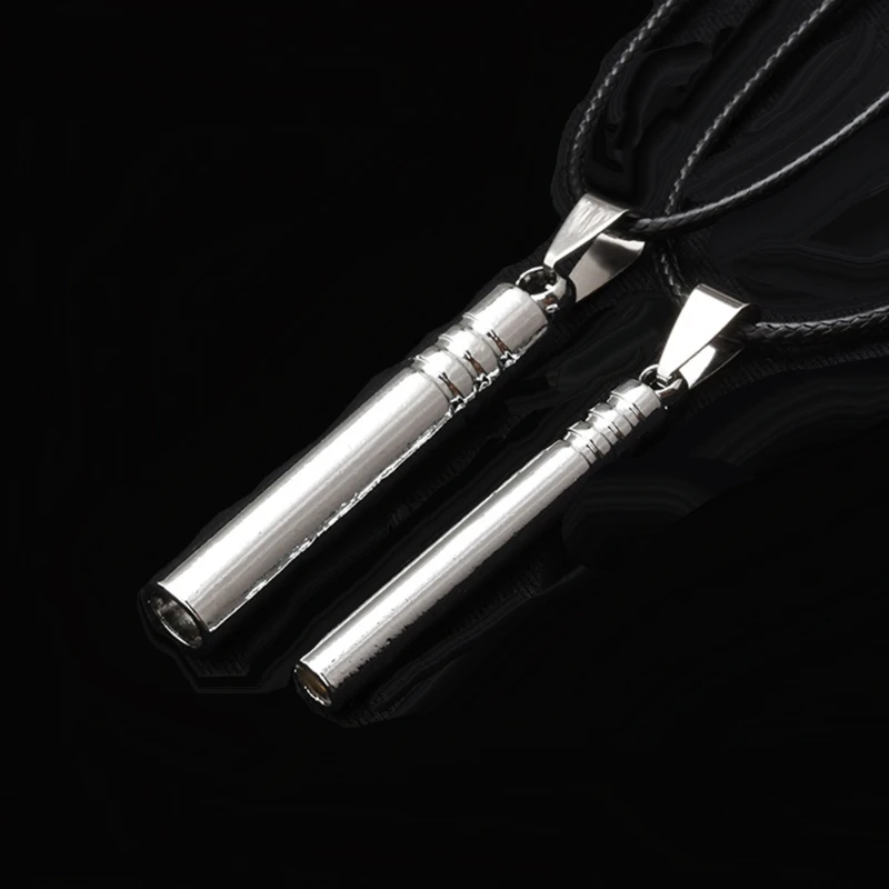 

Titanium Steel Whistle Portable Keychain Necklace Pendants Whistle EDC Keyring for Emergency Survival Outdoor