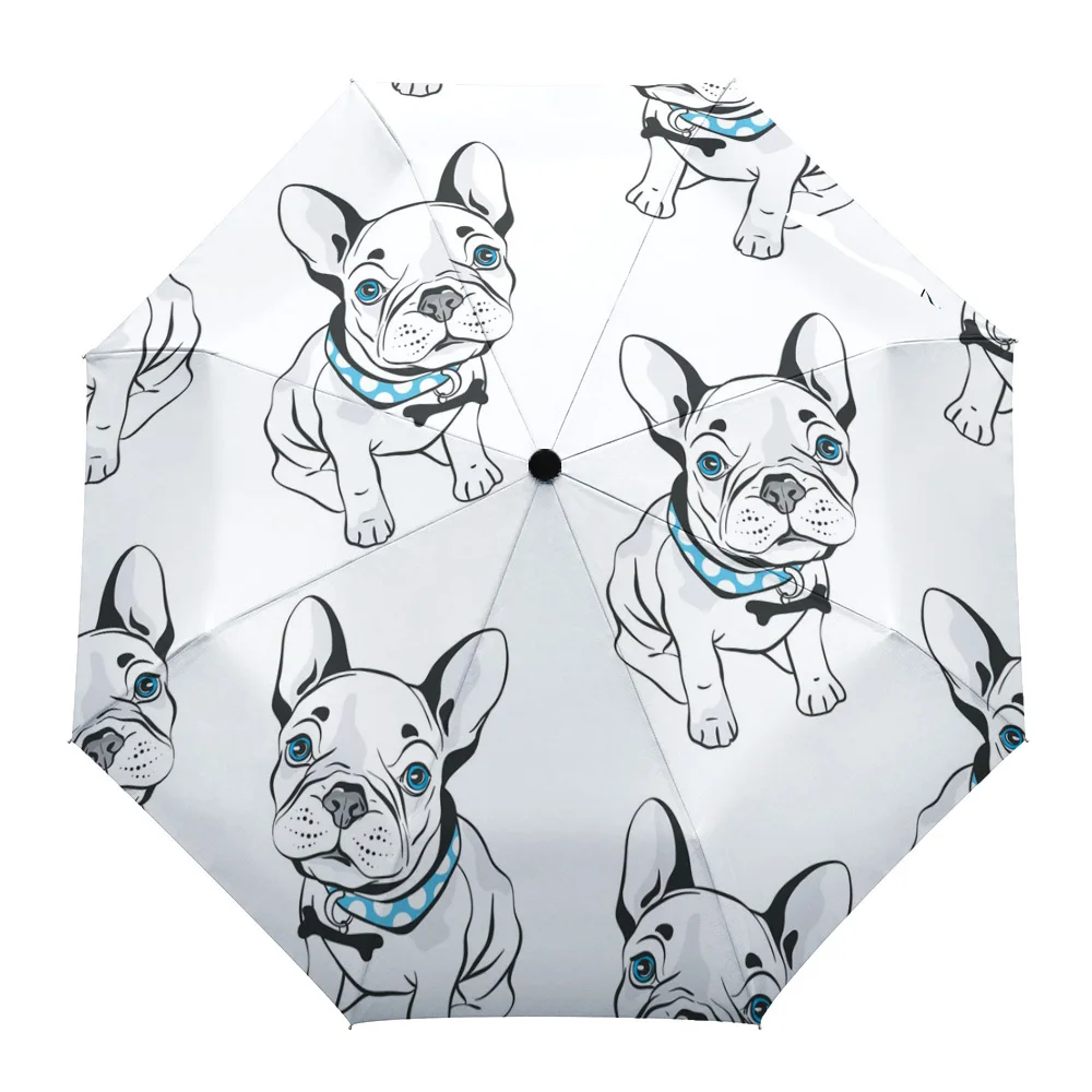 

Синий шарф Bulldog, полностью автоматический зонт от дождя, уличный зонт для детей, женщин, мужчин, восьмижильный зонт