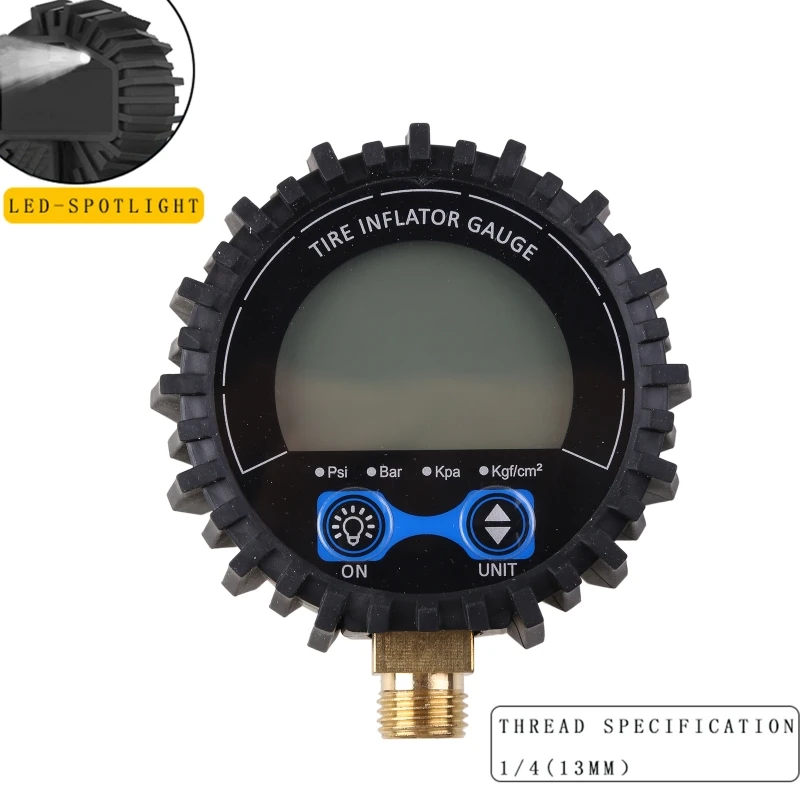 

Цифровой манометр размера циферблата с нижним разъемом NPT 1/4 дюйма и защитной загрузкой, точность 0-1% psi, шины, Прямая поставка