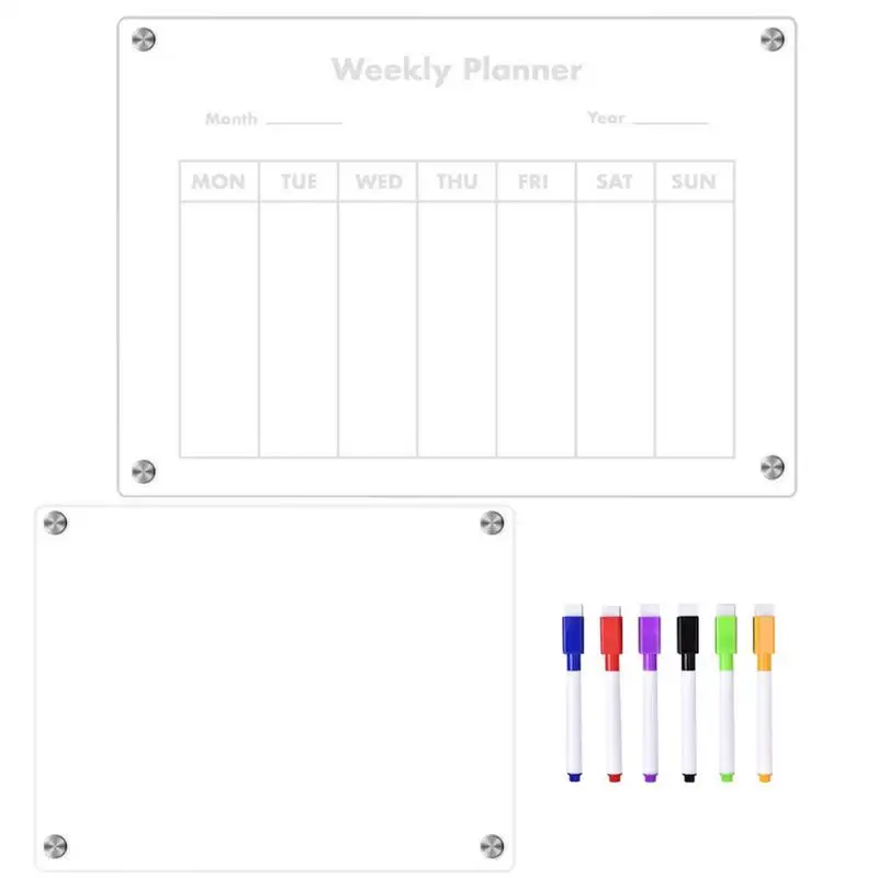 

Magnetic Weekly Meal Planner Acrylic Whiteboard For Notes Magnetic Acrylic Note Board Magnetic Refrigerator Dry Erase Board For