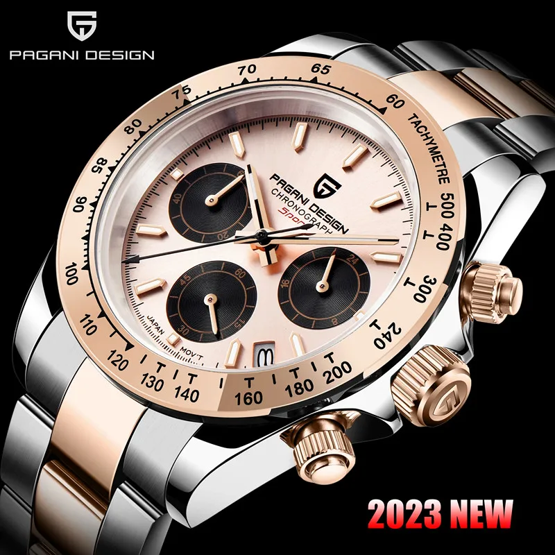 

PAGANI DESIGN Men's Quartz Watches Stainless Steel Chronograph Automatic Date Waterproof 2023 Japan VK63 Sapphire Reloj Hombre