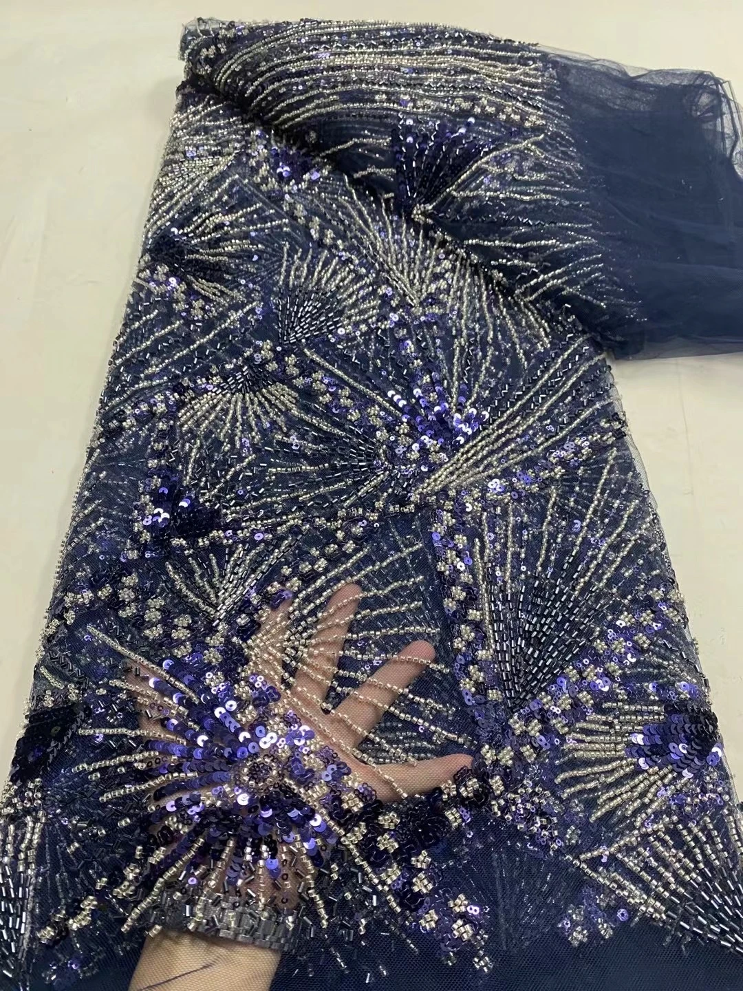 Африканский нигерийский тюль кружева ткань высокое качество вышивка блестками