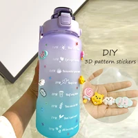 2l water bottles for girls free shipping drinking bottle straw cup high temperature plastic water cup outdoor sports
