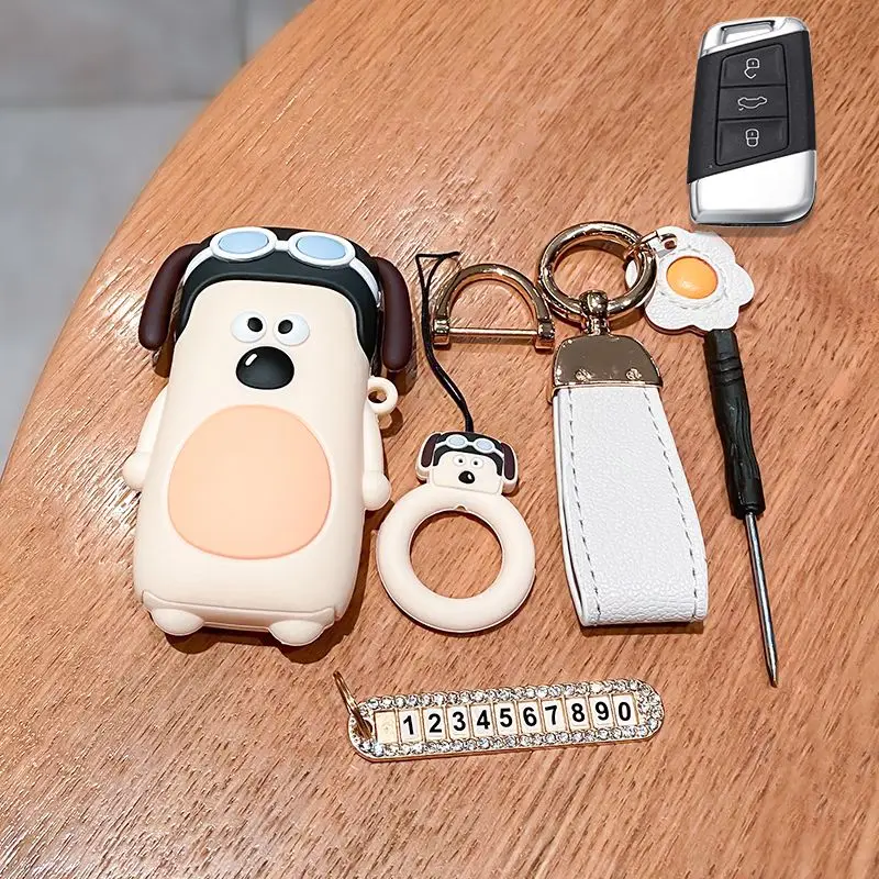 

Flying Dog for VW Volkswagen Passat B8 Magotan for Skoda Kodiaq Superb A7 Smart Remote Car Key Case Cover Keychain Accessories