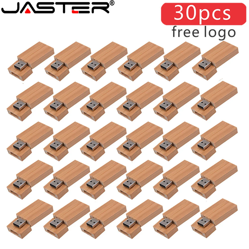 JASTER 30 шт./лот флэш-накопитель Usb 2.0 деревянный/бамбуковый 4 ГБ 8 ГБ16 32 64 128 бесплатный