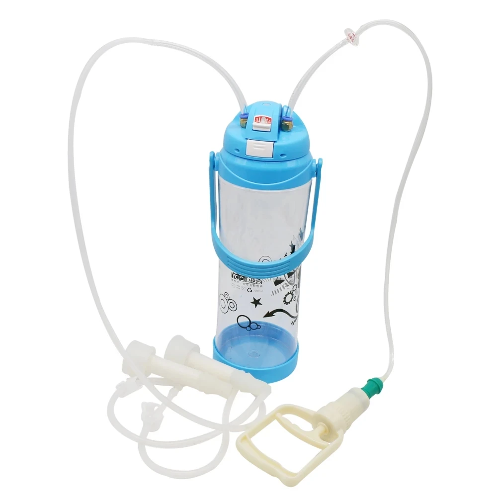 1 Set 3L Manual Double Head Impulse Milk Milking Machine Portable Plastic 0.8 Gal Vacuum Pump Milker for Farm Sheep Cows Goats