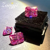6x8mm moissanite hand cutting radiant pink color vvs1 premium gems loose diamond test passed gemstone for jewelry making