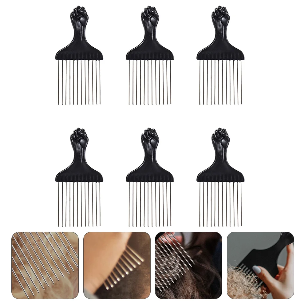 

Hair Comb Steel Needle Afro Braid Picks Birthday Gift Men Styling Tools Hairdressing Curly Coms Combs Natural