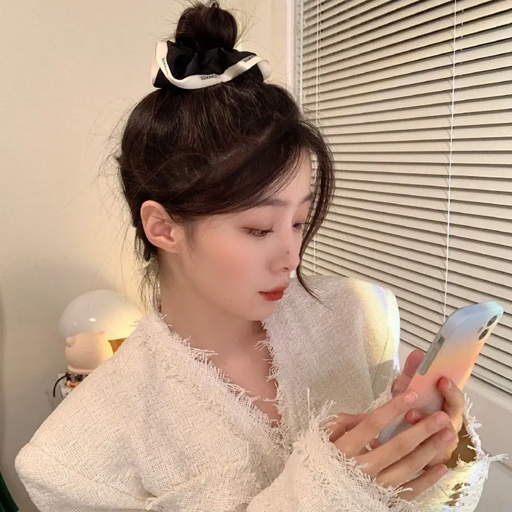 

Женская резинка для волос в стиле ретро, элегантная однотонная эластичная заколка для конского хвоста в стиле ретро